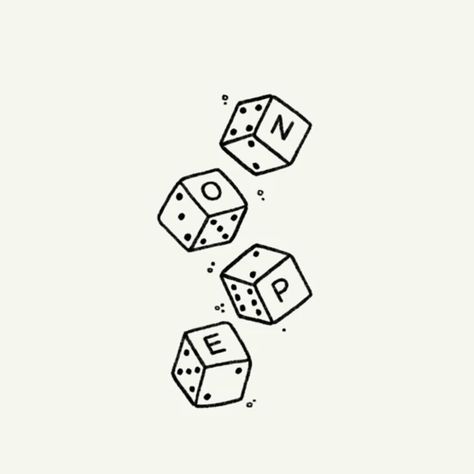 Tattoo Nope, Stubborn Aesthetic, Introvert Tattoo Ideas, Chaotic Tattoo, Tattoo Dice, Dice Tattoo, Tiny Tats, Traditional Tattoo Inspiration, Medieval Tattoo