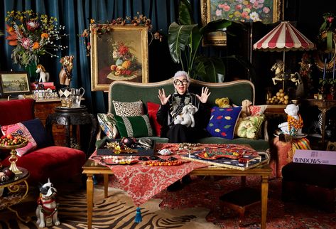 Here's Your Chance to Own Jewelry from Iris Apfel's Personal Collection - Fashionista Iris Apfel Home, Designer Paint Colors, Maximalist Interior, Fall Fashion Skirts, Love Home, Home Photo, One Kings Lane, Colorful Interiors, Decor Inspiration