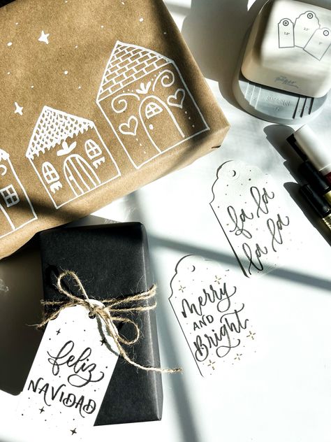 Three simple hand drawn and hand lettered gift wrapping designs you can make at home Hand Lettered Gifts, Hand Drawn Wrapping Paper, Drawn Wrapping Paper, Simple Gift Wrapping Ideas, Gift Wrapping Ideas, Simple Gift Wrapping, Simple Gift, Wrapping Paper Christmas, Letter Gifts