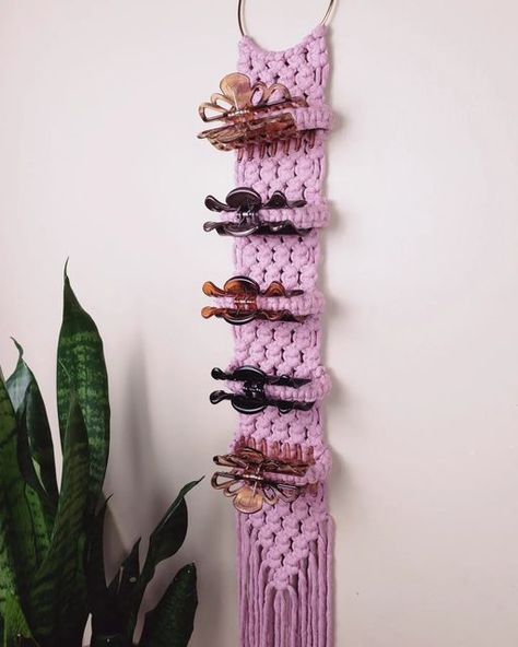 Macrame Cord Holder, Macrame Hair Accessories Holder, Macrame Clip Holder, Macrame Claw Clip Holder, Crochet Hair Clip Holder, Macrame Hair Clip Holder, Macrame Sunglass Holder, Crochet Claw Clip Holder, Hair Claw Organizer