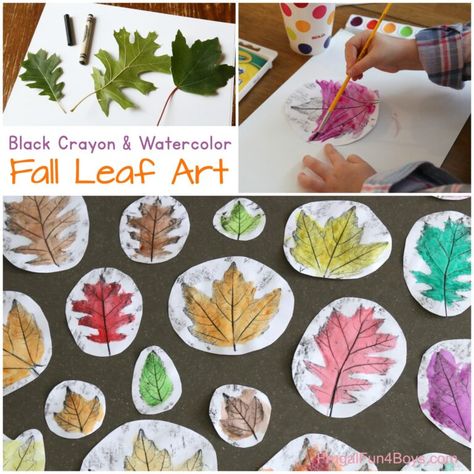 Fall Leaf Art, Leaf Rubbing, Tree Collage, Black Crayon, Autumn Leaves Art, Fall Art Projects, Easy Fall Crafts, Fall Leaf, Watercolor Leaves