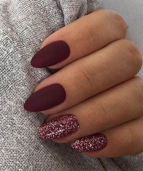 Dip Nail Ideas Matte, Wedding Nail Art Design, Maroon Nails, Fall Nail Art Designs, Matte Nails Design, Nail Art Wedding, Sparkle Nails, Prom Nails, Glitter Nail Art