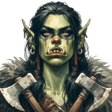 Half Orc Woman, Half Orc Female, Orc King, Orc Girl, Orc Female, Female Orc, Half Orc, Fantasy Story Ideas, Orc Warrior