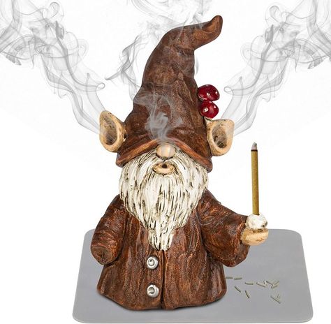 Sticks, Incense Cone Burner Ornaments, Gnome Decor for Desk, Unique Gnome Gifts for Women Men Clay Incense Burner, Decor For Desk, Gnome Gifts, Clay Incense, Gnome Decor, Cone Incense, Incense Cone, Gnome Gift, Incense Sticks Holder