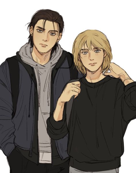 your local insomniac on Twitter: "AOT college AU 📚✏️#ErenJaeger #arminarlert #eremin… " Eren X Armin, College Au, Aot Characters, Attack On Titan Ships, Eren And Mikasa, Eren Yeager, Attack On Titan Fanart, Attack On Titan Art, Eren Jaeger