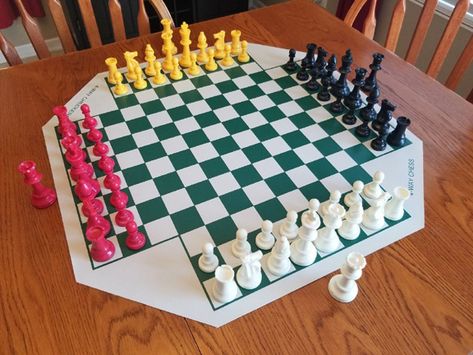 Chess Bored, Niche Hobbies, Chess Variants, Luxury Chess Sets, Chess Board Game, Chess Sets, 4 People, Book Art Drawings, Chess Set