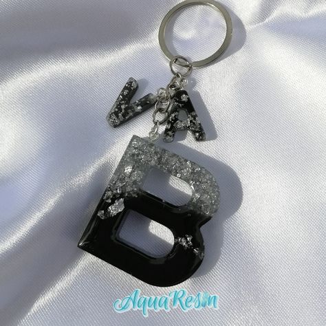 Resin Keyrings For Men, Resin Letter Keychain Ideas For Men, Epoxy Initial Keychain, Alphabet Resin Keychain, Resin Alphabet Letters Keychain, Mens Keychains, Personalized Items