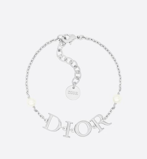 Dio(r)evolution Bracelet Gold-Finish Metal and White Resin Pearls | DIOR Dior Bracelet Silver, Expensive Jewelry Luxury, Luxury Bracelet, Dior Jewelry, Dior Fashion, Classy Jewelry, Expensive Jewelry, Girly Jewelry, Girls Jewelry