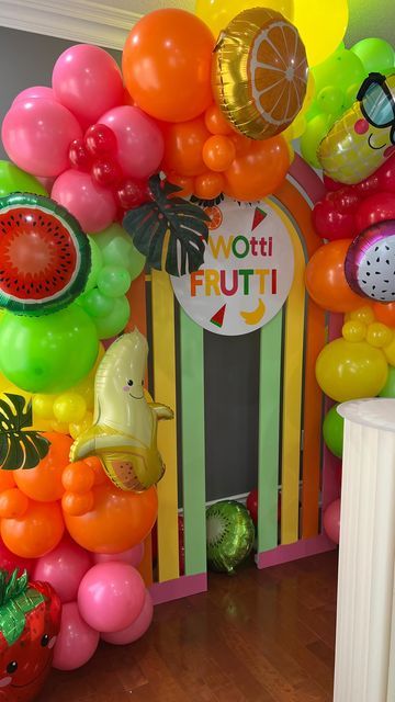 𝐆𝐢𝐟𝐭𝐭𝐨, party and event stylist on Instagram: "Twotti Frutti Birthday Party. . . . #twottifrutti #twttifruttyparty🍓 #secondbirthday #secondbirthday #durhamparty #balloons #backdrop #fruitsballoon #decor #birthdaydecoration #ajaxballoon #ajax #whitbyballoons" Fruit Backdrop, Balloons Backdrop, Fruit Birthday Party, Fruit Birthday, Event Stylist, September 21, Birthday Decorations, Balloons, Birthday Party