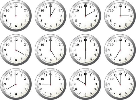 In order to help young mathematicians learn how to tell time, use these worksheets to test their knowledge of clock faces to the nearest five minutes. Teaching Clock, Clock Template, Office Clock, Jam 12, English Teaching, First Grade Math, Telling Time, Clock Face, Teaching English