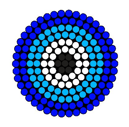 Perler Bead Patterns Evil Eye, Beaded Evil Eye Pattern, Evil Eye Perler Bead Pattern, Evil Eye Beading Pattern, Perler Beads Evil Eye, Evil Eye Bead Pattern, Circle Pearler Bead, Pixel Art Evil Eye, Perler Beads Circle Patterns