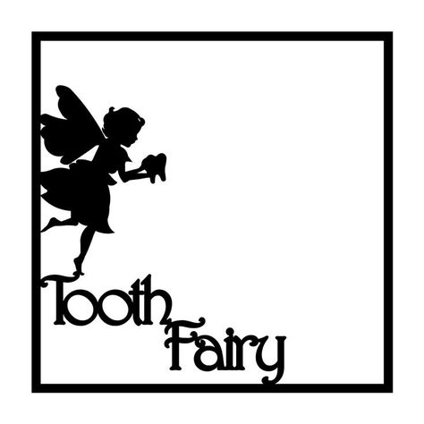 Tooth Fairy Scrapbooking Die Cut Overlay Fairy Scrapbook, Scrapbook Overlay, Scrapbook Patterns, Fairy Silhouette, Baby Layouts, Silhouette Cards, The Tooth Fairy, Silhouette Stencil, Scrapbook Printables