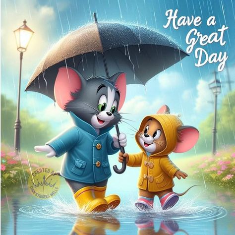 Rainy Good Morning, Tom And Jerry Photos, Tom And Jerry Pictures, Tom And Jerry Wallpapers, Funny Wishes, Jerry Cartoon, Tom And Jerry Cartoon, Cute Good Morning Images, Cartoon Love Photo