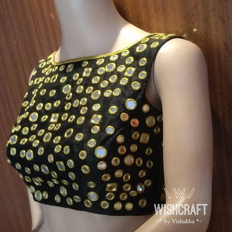 Mirror Blouse Design, Stone Work Blouse, Latest Saree Blouse, Mirror Work Blouse Design, Sleeveless Blouse Designs, Long Blouse Designs, Blouse Designs High Neck, Saree Blouses Online, Cotton Blouse Design