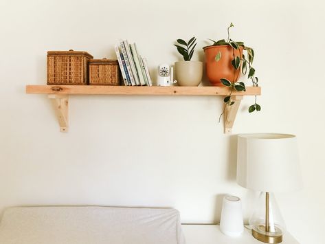 Diy Wooden Shelf, Diy Wooden Shelves, Wooden Shelf Brackets, Good Morning And Happy Monday, Wooden Brackets, Pine Boards, Girl’s Room, Wooden Shelf, Shelf Brackets