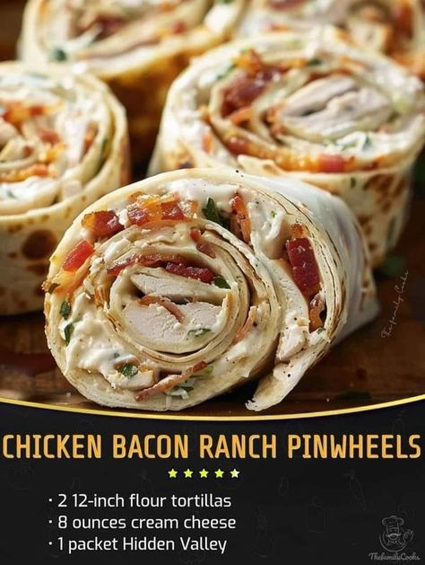 Paula Deen 󱢏 | Chicken Bacon Ranch Pinwheels😍😍 | Facebook Chicken Bacon Ranch Pinwheels, Gordon Ramsay Chicken, Paula Deen Chicken, Bacon Ranch Pinwheels, Ranch Pinwheels, Pinwheel Sandwiches, Chicken Bacon Ranch, Family Cookbook, Bacon Ranch