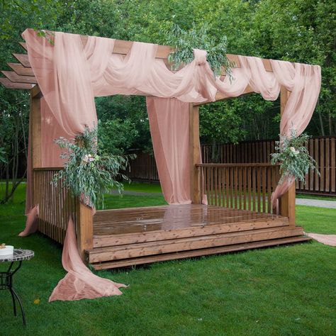 Efavormart 5ftx32ft Premium Dusty Rose Chiffon Curtain Panel, Backdrop Ceiling Drapery With Rod Pocket - Walmart.com Panel Backdrop, Ceiling Drapery, Curtain Backdrop, Backdrop Stands, Wedding Arches, Curtain Backdrops, Long Curtains, Sheer Curtain Panels, Sliding Patio Doors