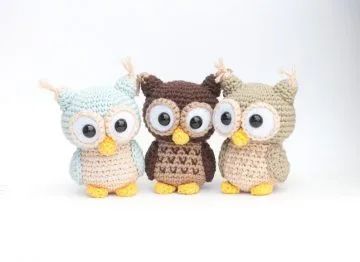 Amigurumi Crochet Owl Free Pattern 42 Crocheted Owls, Owl Crochet Pattern Free, Crochet Owls, Owl Crochet Patterns, Crochet Owl, Pola Amigurumi, Owl Patterns, Crochet Keychain, Chale Crochet