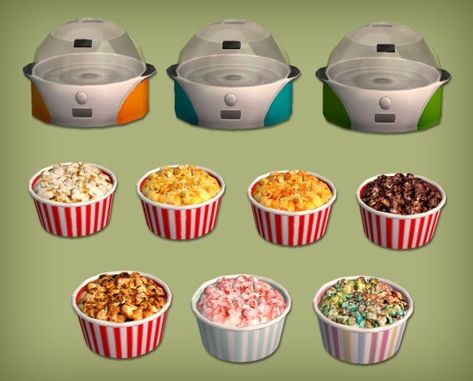 This is a 4to2 conversion from Sims 4 game. I made a functional version of it, with 7 popcorn recipes from Channel4Sims, low poly. Found in Kitchen Small Appliances, this is how it works:    As you can… Snacks Sims 4 Cc, Sims 4 Cc Drinks Functional, Sims 4 Functional Snacks, Sims 4 Popcorn Machine, Ts4 Cc Functional Food, Sims 4 Functional Popcorn Machine, Sims 4 College, Crepe Maker, Popcorn Popper