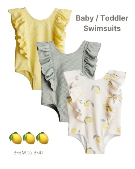 Shop Flounce-trimmed Swimsuit and other curated products on LTK, the easiest way to shop everything from your favorite creators. Summer Baby Clothes, Toddler Girl Style, Baby Swimming, Lemon Print, Girl Mom, Summer Baby, Beach Outfit