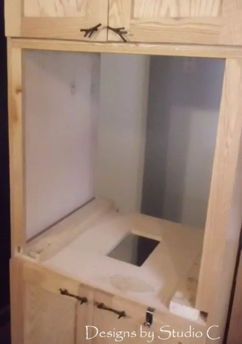 Wall Oven Replacement, Removing Wall Oven And Making It A Cupboard, Wall Oven Kitchens, Diy Wall Oven Microwave Cabinet, Wall Oven Cabinet Diy, Diy Built In Oven Cabinet, Single Wall Oven Cabinet Ideas, Wall Oven Cabinet, Wall Mount Oven