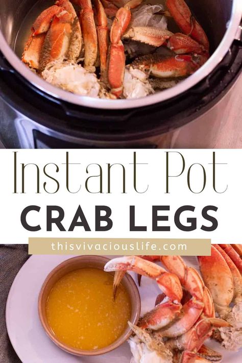 These crab legs in the instant pot are the perfect seafood dish that could not be easier to prepare. With only two simple ingredients and 15 minutes, you'll have these tender and buttery crab legs ready to devour. Steaming Frozen Crab Legs In Pot, Cooking Crab Legs In Instant Pot, Best Way To Cook Crab Legs At Home, Pre Cooked Crab Leg Recipes, Best Way To Cook Snow Crab Legs At Home, Gluten Free Crab Cakes, Crab Legs Recipe, Indulgent Food, Crab Legs