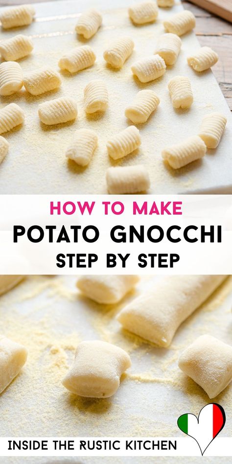 Homemade Potato Pasta, Homemade Gnocchi Recipes Easy, How To Make Potato Gnocchi, How To Make Gnocchi, Homemade Gnocchi Recipes, Gnocchi Pasta Recipes, Gnocchi From Scratch, Homemade Potato Gnocchi, Gnocchi Recipes Easy