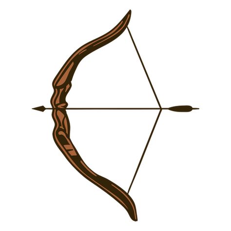 Brown archery bow and arrow looking right PNG Design Bow Cartoon, Arrow Bow, Arrow Png, Procreate Watercolor, Bow Clipart, Archery Bow, Bow Arrow, Bow And Arrow, Board Decoration