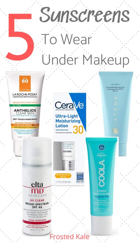 These 5 sunscreens for your face wear well under makeup, are great for sensitive skin, dry skin, and oily skin. Read the full review to get the facts on each.    #sunscreen #sunscreenforface #spf #sunscreenundermakeup #sunscreenfordryskin #sunscreenforoilyskin Good Sunscreen For Face, Best Spf, Best Sunscreen, Lotion For Oily Skin, Spf Face, Sunscreen Spray, Daily Sun, Skin Care Wrinkles, Sun Bum