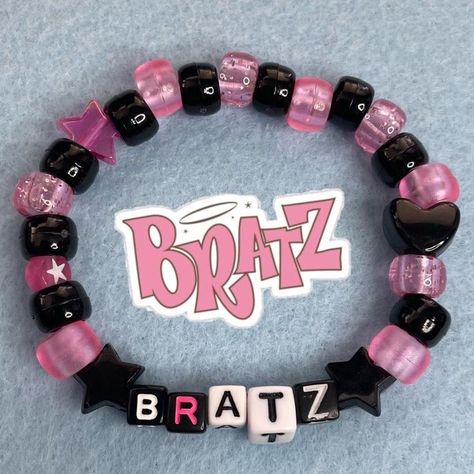 Bratz Kandi Bracelet   - Handmade by me!! Message me... - Depop Bratz Bracelet, Funky Bracelets, Kandi Kids, Scene Bracelets, Fire Bracelet, Diy Y2k, Kandi Inspiration, Bracelets Kandi, Scene 2000s