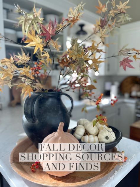 How And Where To Find Beautiful Fall Home Decor * Hip & Humble Style Rattan Pumpkins, Carpeted Stairs, Small Patio Decor, Diy Staircase, Staircase Makeover, Fall Arrangements, Pumpkin Pillows, Soup Season, Diy Barn Door