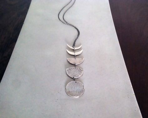 Silver Moon Pendant, Witch Jewellery, Bad Moon Rising, Moon Cycle, Moon Phases Necklace, Moon Rising, Phases Of The Moon, Moon Cycles, Moon Collection