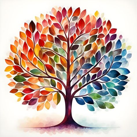 Tree Illustration Design, Quilling Trees, Watercolor Tree Of Life, Nature Abstract Art, Digital Art Nature, Tree Of Life Images, Embroidered Sheets, Tree Of Life Artwork, Art Journal Challenge