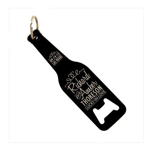 220 of Personalized Bottle Shaped Bottle Opener Key Chain- engraved metal wedding favor, groomsman gift, personalized party favor Wedding Favours Bottles, Engraved Bottle Opener, Wedding Bottle Opener Favors, Creative Wedding Favors, Inexpensive Wedding Favors, Favors Ideas, Gift Favors, Metal Wedding, Homemade Wedding