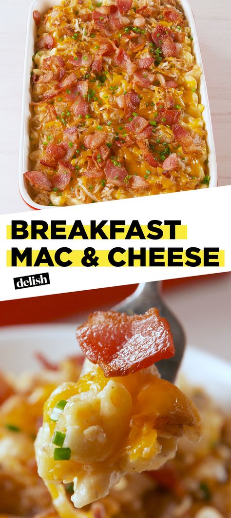 Breakfast Macaroni And Cheese, Mac N Cheese Breakfast, Brunch Mac And Cheese, Mac And Cheese Breakfast, Breakfast Pasta With Egg, Breakfast Mac And Cheese, Pasta Breakfast Recipes, Breakfast Pasta Recipes, Mac And Cheese Ideas