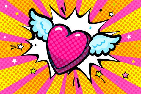 Pop Art Heart, Pop Art Baby, Cartoon Hearts, Cool Pop Art, Cartoon Pop Art, Concept Of Love, Pop Art Party, Images Pop Art, Pop Art Background