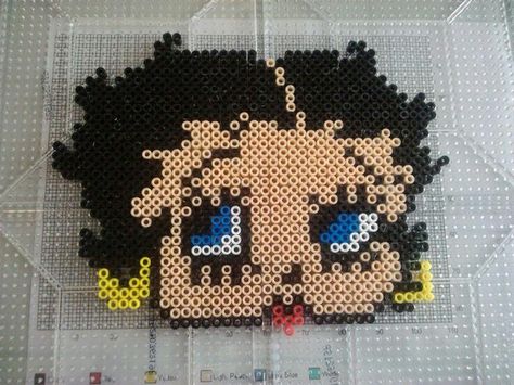 Perler Designs, Pixel Beads, Fuse Bead Patterns, Perler Art, Betty Boop Art, Beaded Art, Perler Crafts, Motifs Perler, Diy Perler Beads