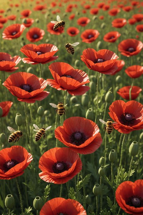 Do Bees Like Poppies? Planting Poppies, Bee Flowers, Icelandic Poppies, Seed Balls, Bee Hotel, Solitary Bees, Mason Bees, Little Creatures, Perennial Shrubs