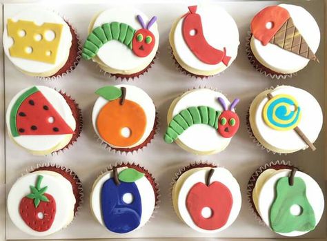 The Hungry Caterpillar Cupcakes, Hungry Caterpillar Desserts, Hungry Caterpillar Birthday Cupcakes, The Very Hungry Caterpillar Cupcakes, Very Hungry Caterpillar Cupcakes, Caterpillar Cupcakes, Hungry Caterpillar Cupcakes, Hungry Caterpillar Cake, Cupcakes Design