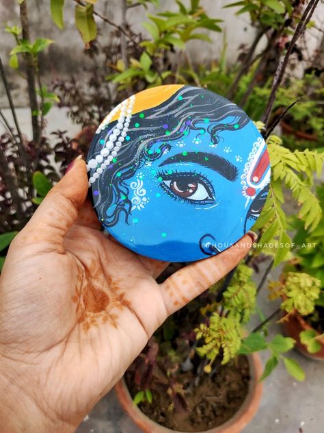 Krishna beautiful eyes 👀💞 Krishna Miniature Painting, Painting On Mdf Board, Normal Painting, Painting With Poster Colour, Acrylic Painting Step By Step, Canvas Art Painting Abstract, Painting Step By Step, Circle Canvas, Boho Art Drawings