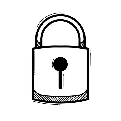 Lock Clipart, Lock Illustration, Lock Drawing, Lock Icon, Cute Tiny Tattoos, Doodle Style, Printable Pictures, Clipart Black And White, Tiny Tattoos