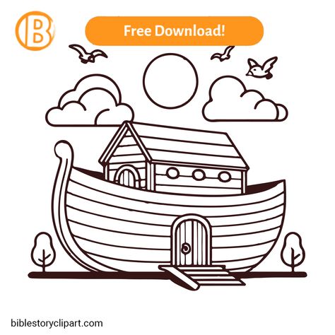 Noah's ark After the Flood Coloring Page Noahs Ark Animals Printable Clip Art, Noah's Ark Printables Free, Noah Ark Animals Printable, Noah's Ark Art, Noahs Ark Craft, Noah Story, Noah Building The Ark, Ark Craft, Bible Clipart