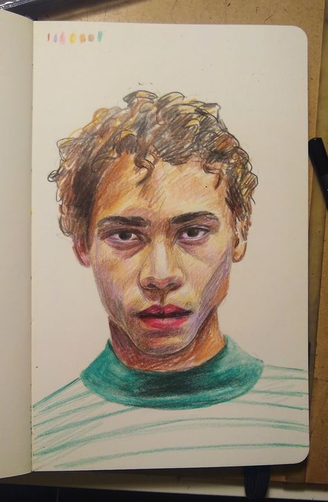 Portrait Colour Pencil, Colored Pencil Self Portrait, Color Pencil Portrait Faces Realistic Drawings, Shading References, Colour Pencil Portrait, Moleskin Journal, Color Pencil Portrait, Emotion Art, Chasing Shadows