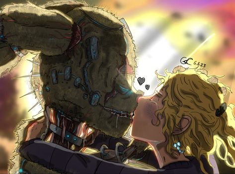 Springtrap, I love you - FNaF AU drawing Springtrap And Delilah, Fnaf Cassie, Springtrap Fanart, Fnaf Rebornica, Lost Boys Movie, Spring Trap, Fnaf Au, Spring Bonnie, Fnaf 1