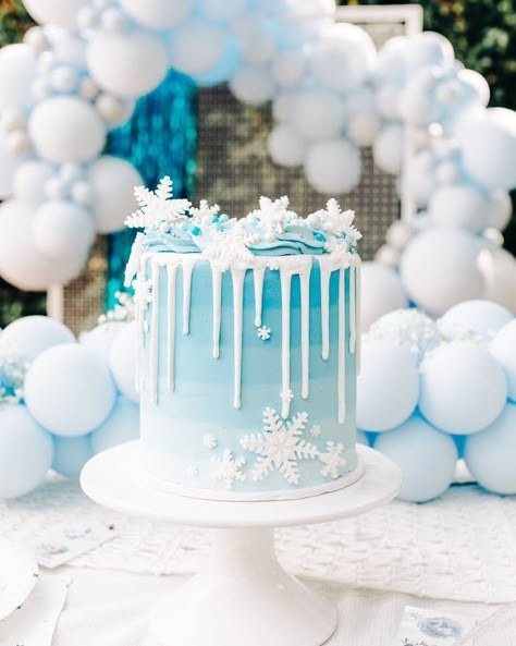 Winter Cakes Birthday, Frozen Birthday Cake Ideas, Holiday Cakes Christmas, Frozen Cake Ideas, Frozen Birthday Party Cake, Frozen Themed Birthday Cake, Pastel Frozen, Snow Cake, Frozen Birthday Party Decorations