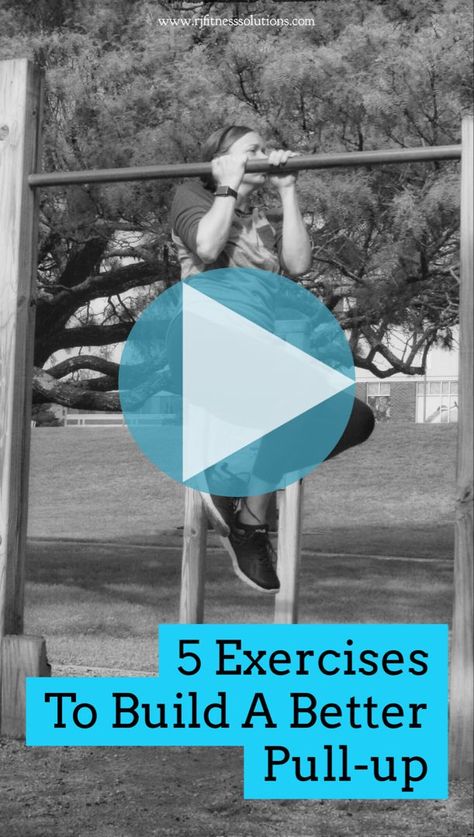 Simple exercises to build up to a full pull-up! // RJ #Fitness Solutions -- #pullups #fitnesschallenge #crossfit Fitness Website, Flexibility Training, Health Exercise, Home Gym Design, Simple Exercises, Gym Design, Senior Fitness, Back Day, Free Workouts