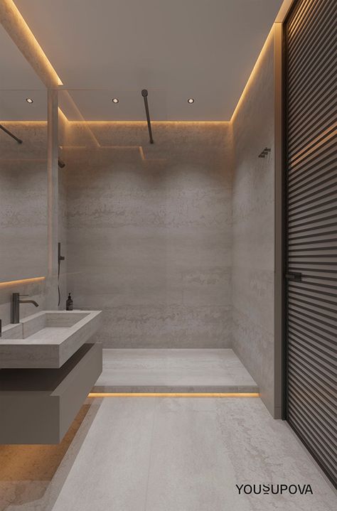 درابزين السلم, Bathroom Recessed Lighting, Bathroom Lighting Design, Modern Bathroom Tile, Ceiling Design Ideas, Home Lighting Design, Ceiling Design Modern, Ceiling Design Bedroom, Bathroom Design Inspiration