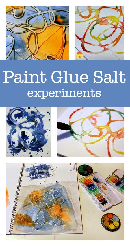 Salt, glue and watercolor paint process art activity Art Experiments, Glue Art, Easy Art Projects, Art Activity, Art Lesson Plans, Camping Art, Watercolor Paint, Process Art, Preschool Art