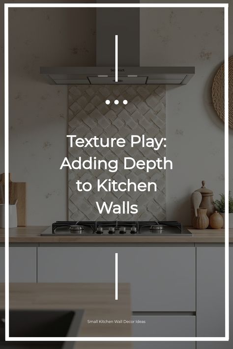 Kitchen wall with interesting textural design elements Kitchen Walls Ideas, Small Kitchen Wall Decor Ideas, Small Kitchen Wall Decor, Small Kitchen Wall, Kitchen Wall Design, Kitchen Wall Decor Ideas, Kitchen Wall Panels, Focus Wall, Wall Panel Design