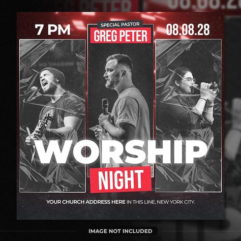 Worship Night Poster Design, Service Poster, Corkboard Ideas, Worship Night, Corkboard Ideas Decor, Church Media Design, Sunday Worship, Flyer And Poster Design, Christian Designs